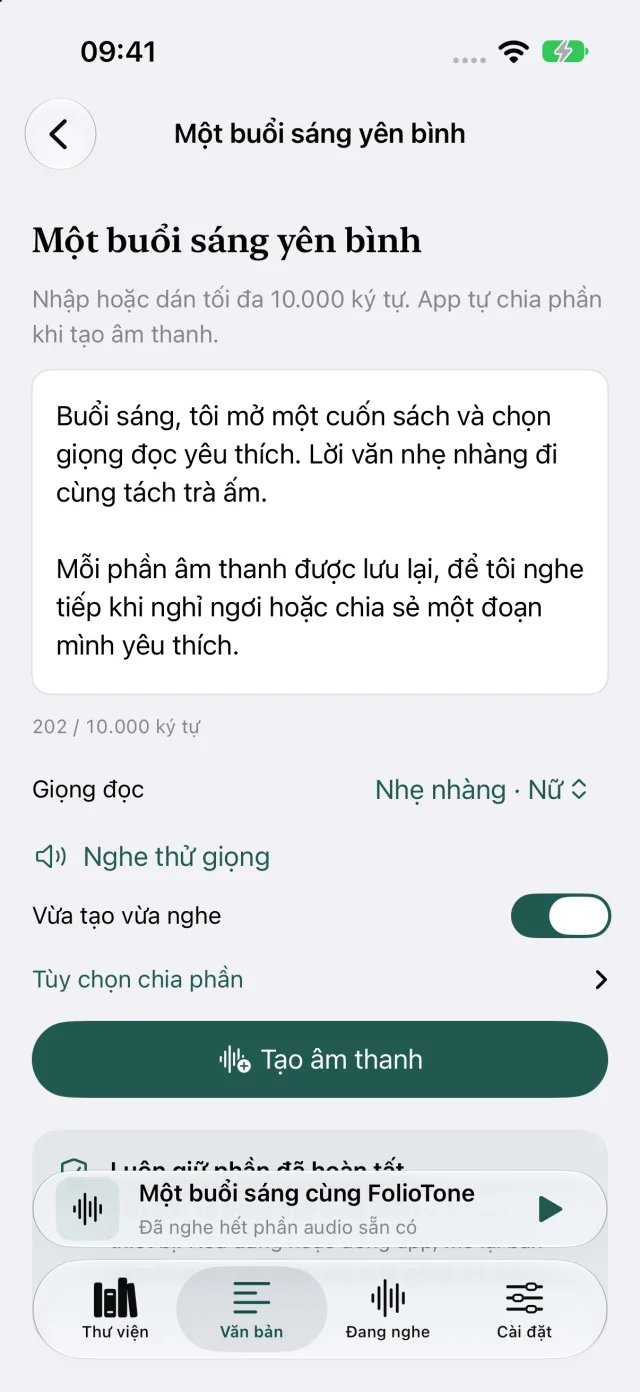 Text composer and voice selection